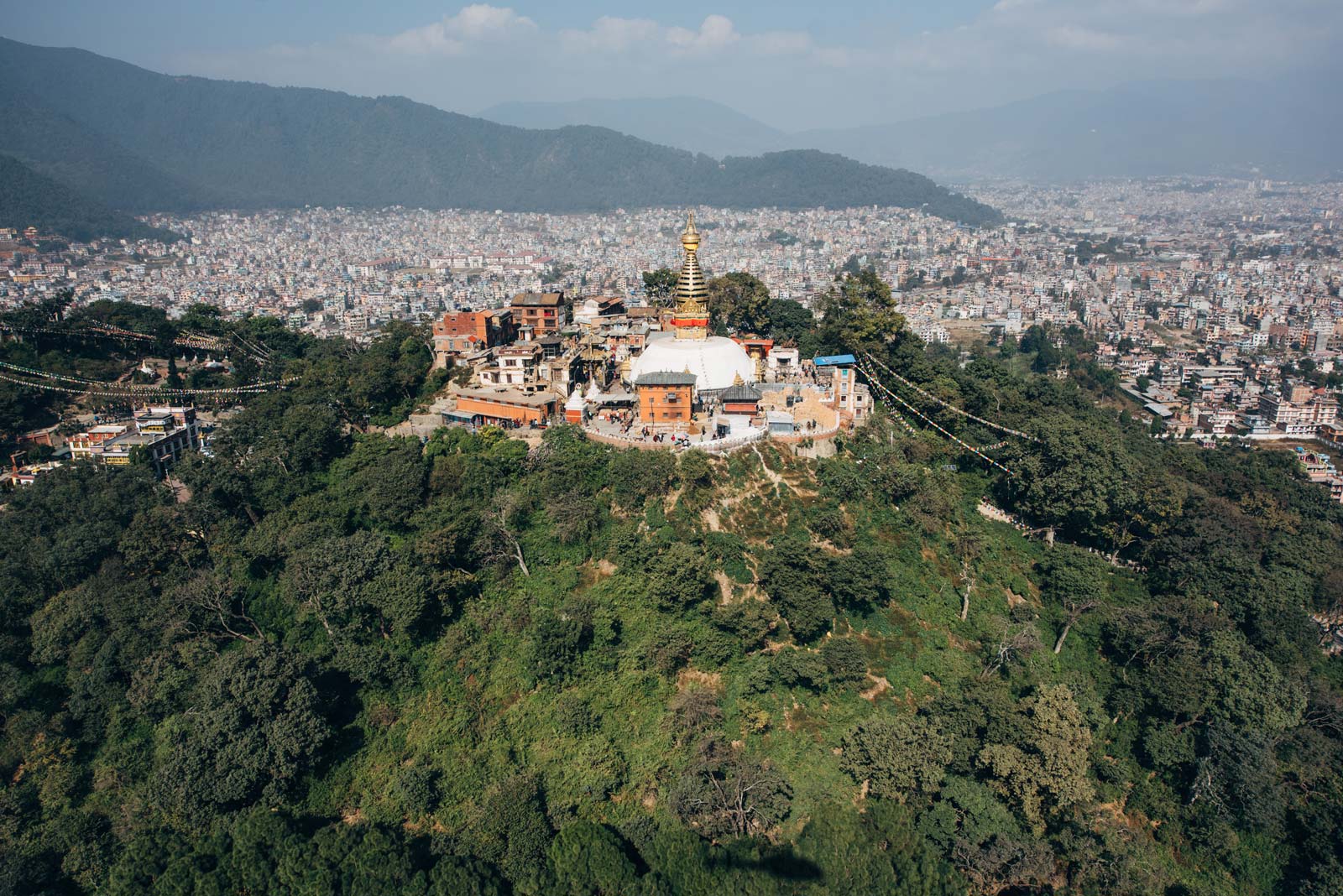 kathmandu stupa depuis les airs