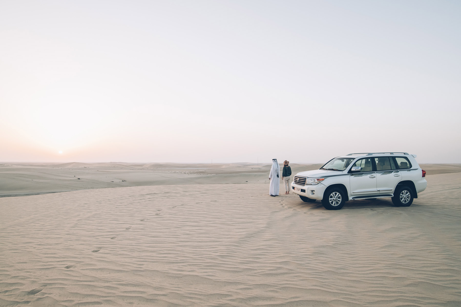 Coucher de soleil dans les dunes, Qatar
