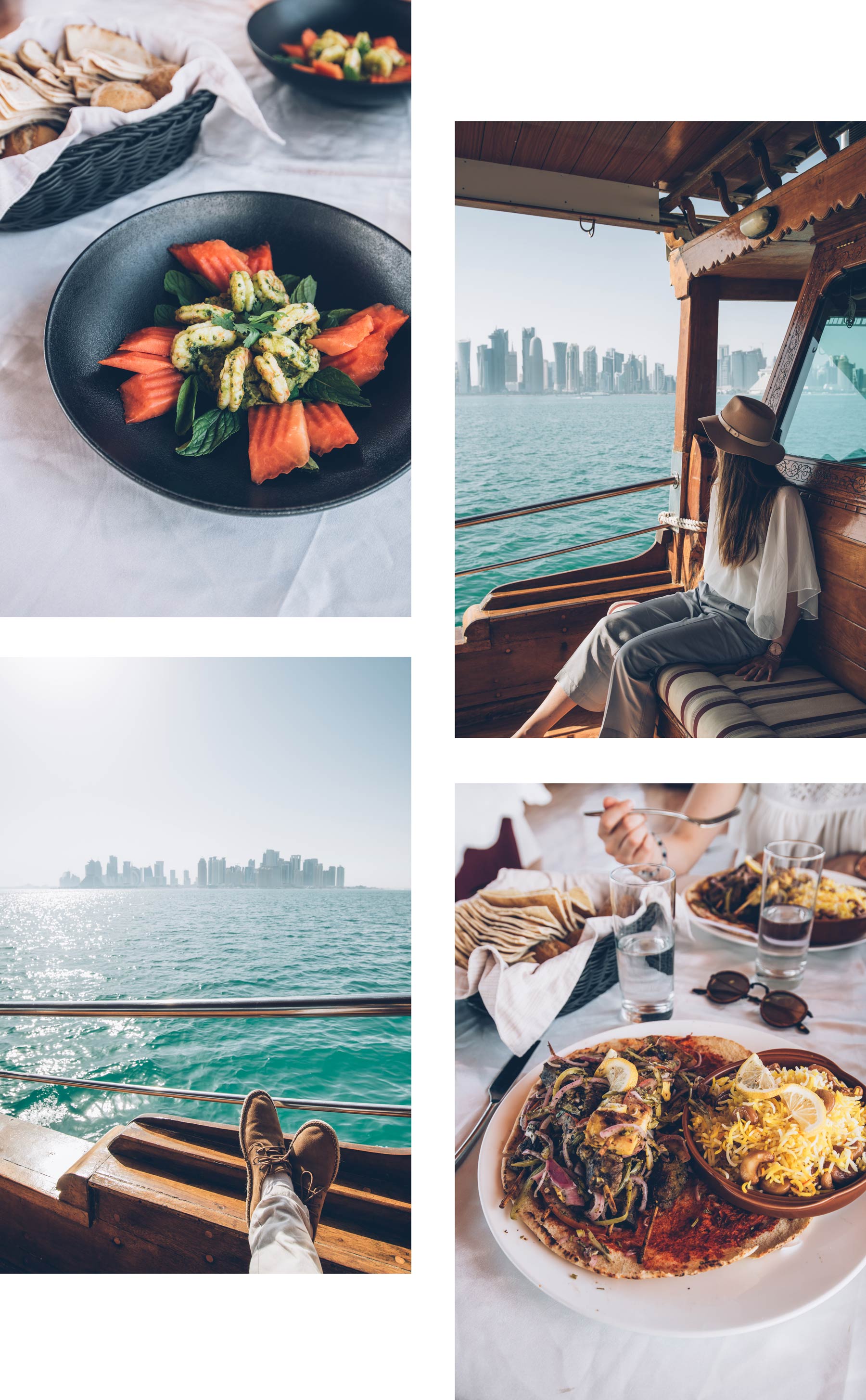 Manger sur un bateau traditionnel au Qatar, Doha