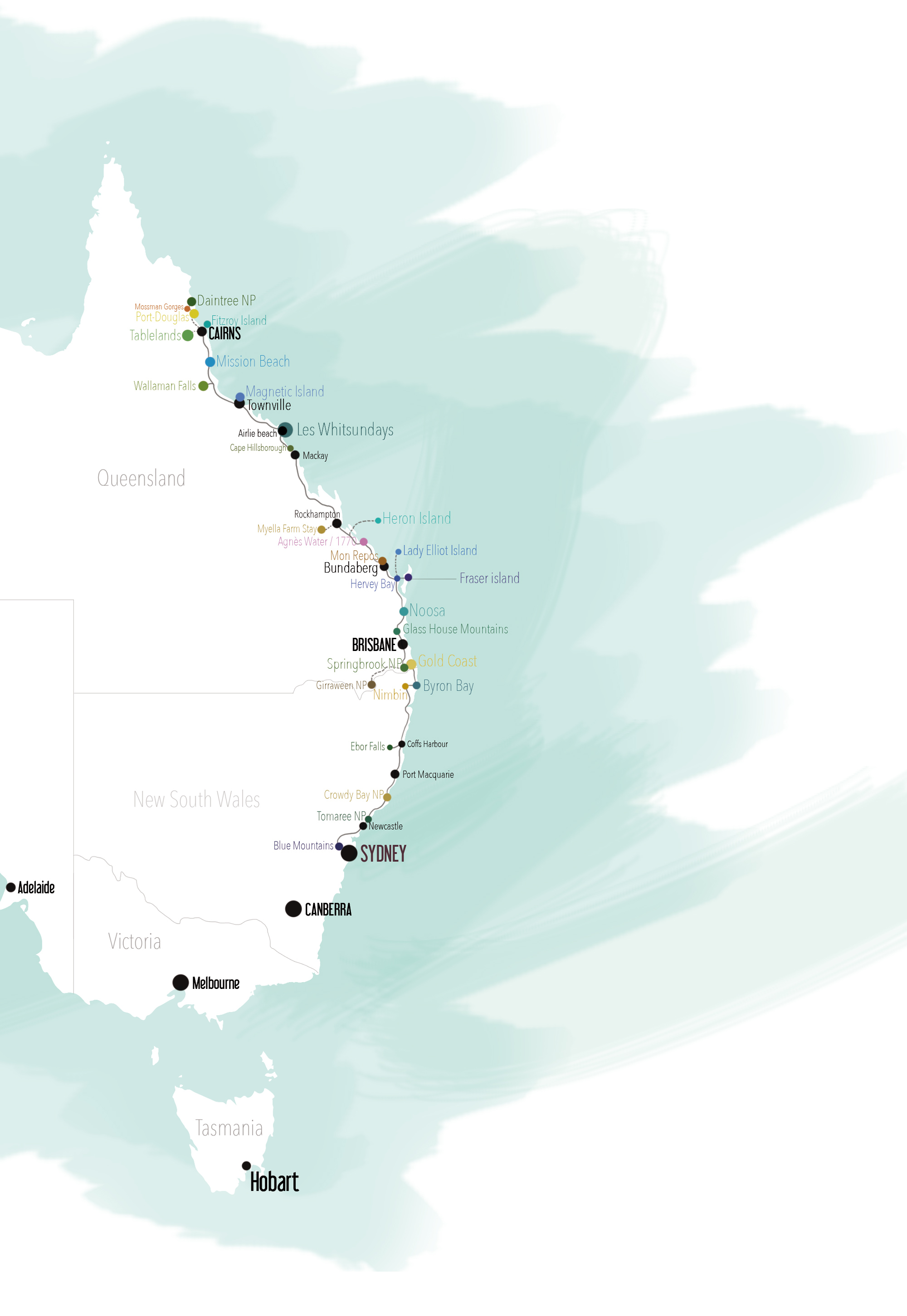 Itinéraire - Road Trip 1 mois en Australie sur la côte Est