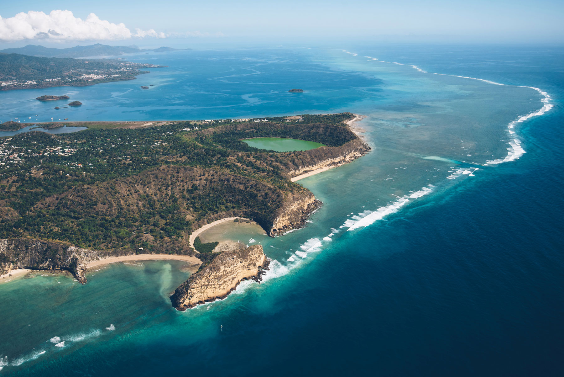 Lac Dziani depuis les airs, ULM TipTop Mayotte