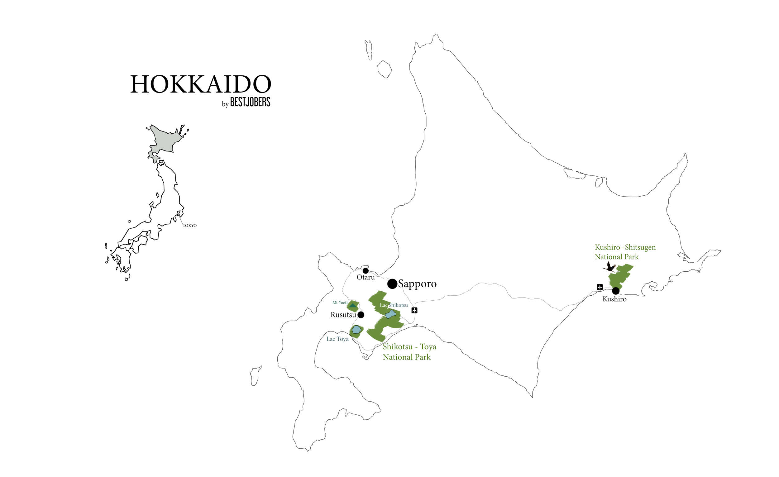 Carte Hokkaido Bestjobers