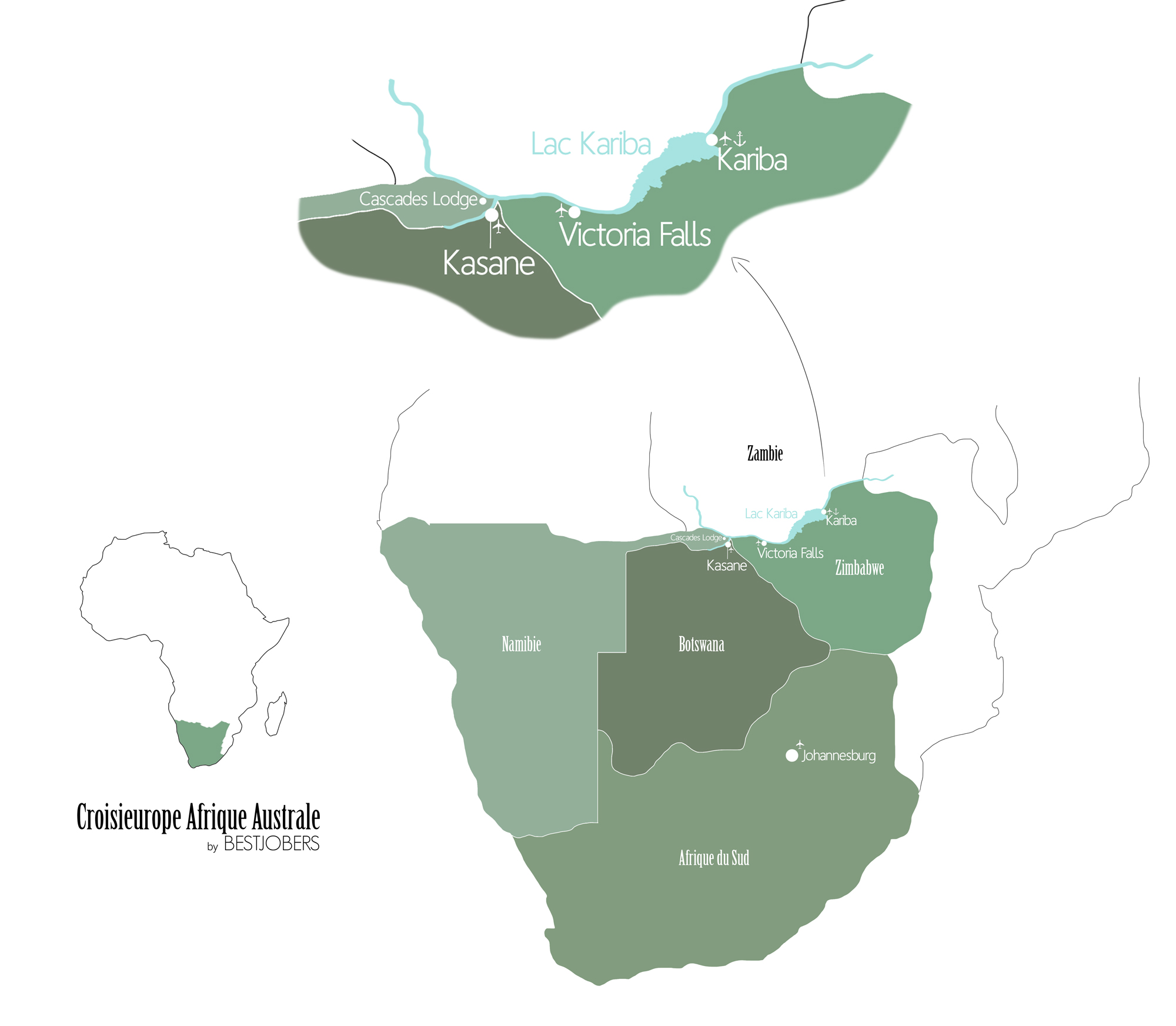 Croisieurope Afrique Australe Carte du Voyage