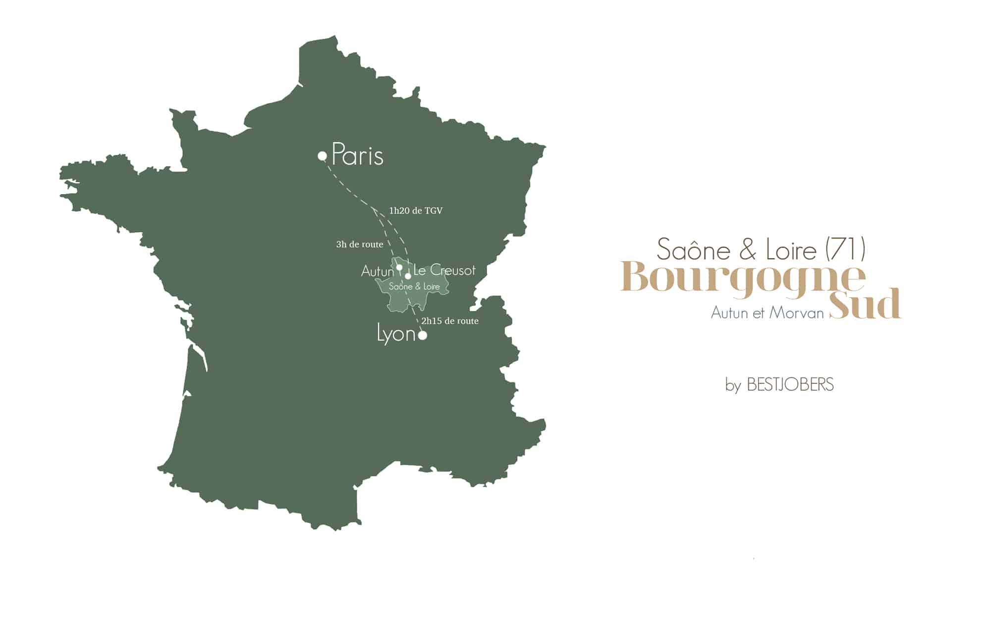 Carte Saone et Loire - Autun