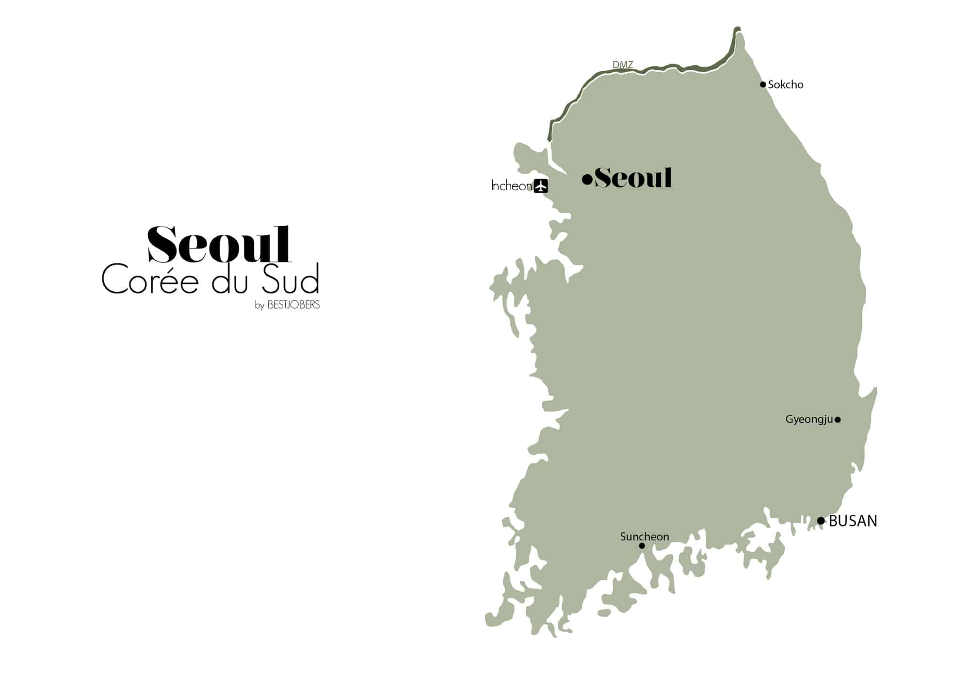 Carte Corée du Sud, Seoul